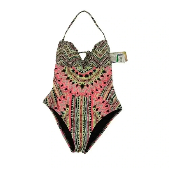 Hobie Swimsuit Women’s One Piece Pink Mandala Print Lined Convertible $60 Large - Picture 1 of 9